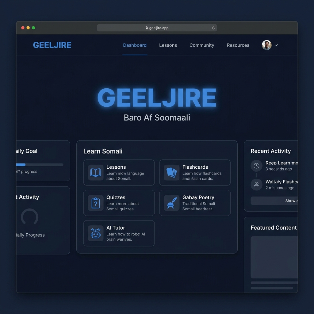 Geeljire — Somali Language Learning Platform